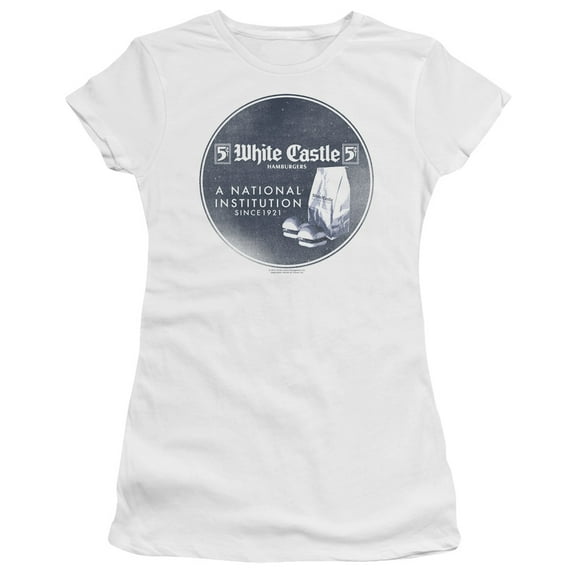 White Castle National Institution S/S Junior Women's T-Shirt Sheer White