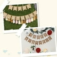 thumbnail image 5 of 2Pcs 1 Set White Happy Birthday Sign Birthday Flag Garland 5m Long Celebration Linen Rustic Hanging Bunting Flag Fabric Country Burlap Banner Letters for Party Wall Decoration Photo Backdrop White, 5 of 5
