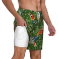 thumbnail image 2 of Balery Parrots And Tropical Leaves Mens Swim Trunks Swim Shorts for Men Quick Dry Inseam Beach Shorts with Compression Liner Pocket-Medium, 2 of 9