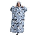 thumbnail image 3 of Wearable Blanket Hoodie Oversized Giant Hooded Blanket Sweatshirt with Pocket Flannel Soft Warm Cozy Blanket for Adult Teens One Size Fits All, 3 of 10
