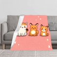thumbnail image 2 of Cozy Flannel Blanket with Adorable Cartoon Animals on Pink Background - Perfect for Sofa Travel Bed and Chair, 2 of 7