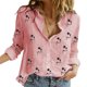 thumbnail image 1 of Camisas elegantes de lino y algodón para mujer, Blusas informales con solapa y botones, Blusas holgadas de manga larga para primavera y verano, 1 of 5