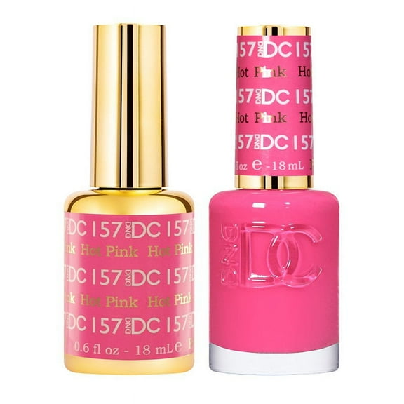 DND DC Soak Off Gel Polish   Matching Nail Polish Duo 157 Hot Pink
