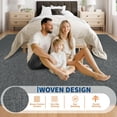 thumbnail image 5 of TacleeKii 2' x 6' Washable Area Rug, Textured Woven Non Slip Low Pile Carpet, Stain Resistant Non Shedding Floor Mat, for Entryway Bedroom, Black Gray, 5 of 7