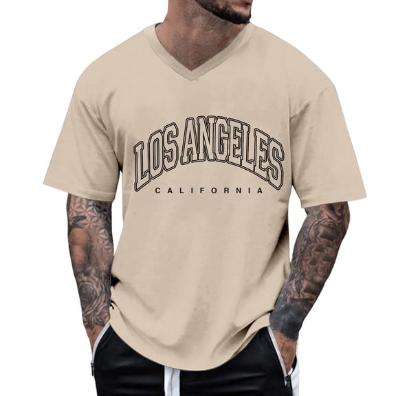 Krdevn Men's Oversized T Shirt Summer T Shirt Crew Neck Short Sleeve T Shirt with City Print Basic Shirts Loose Casual Shirts Sports Shirts,L