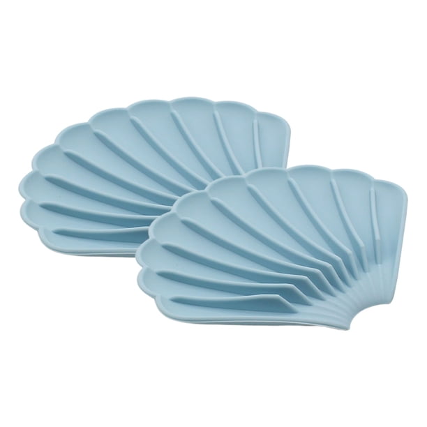 2PCS Jabonera de Silicona con Desagüe - Antideslizante para Baño - Blanco/Gris