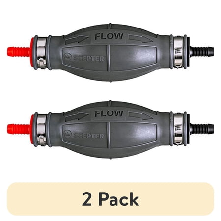 (2 pack) Scepter Marine Fuel Tank Primer Bulb, 5/16" Hose Barbs, 10542, Boat Accessories 4.5"H x 7.13"L x 1.88"W