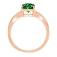 thumbnail image 4 of 1 ct Radiant Cut Simulated Emerald Solitaire 14K Rose Gold Womens Engagement Ring, 4 of 6