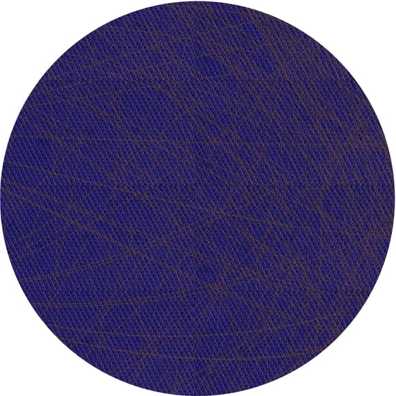 Ahgly Company Machine Washable Indoor Round Transitional Denim Dark Blue Area Rugs, 6' Round