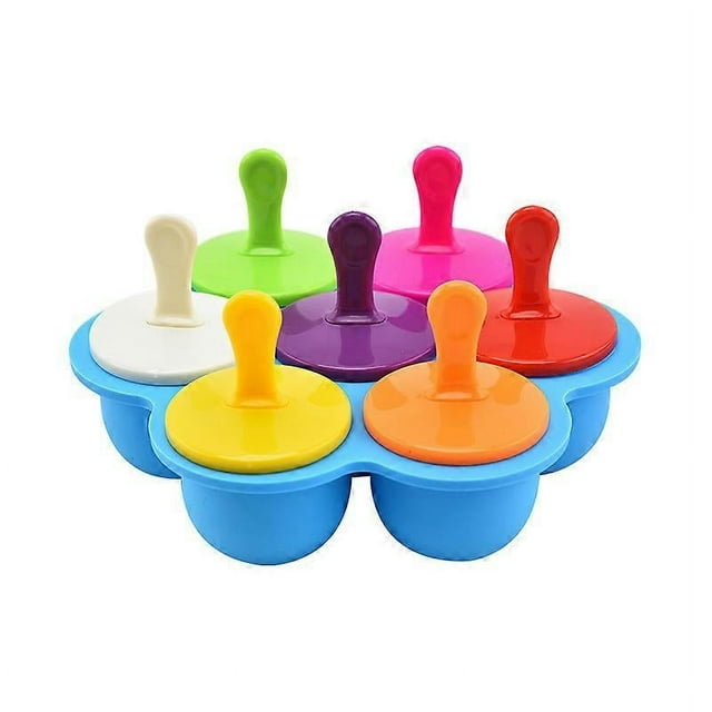 Contenedor de alimentos congelados para bebés, recipiente de silicona con tapa hermética y 7 compartimentos independientes, bandeja para congelar alimentos.