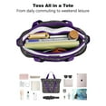 thumbnail image 4 of Tote Bag for Women - Dark Blue Christmas Nutcracker Pattern Shoulder Bag - Large Utility Work Duffle Bag with Zipper Handbag for Travel, Work, Sprots, 4 of 5