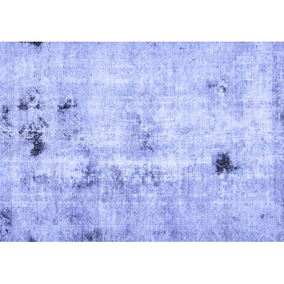 Ahgly Company Machine Washable Indoor Rectangle Solid Blue Modern Area Rugs, 5' x 8'