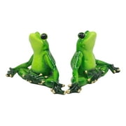 Ebros Meditating Twin Yoga Frogs Statue Buddha Frogs Decorative Sculpture 6"Long Serene Tranquil Animal Kingdom Home Decor