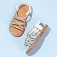 thumbnail image 4 of newwalpole Girls' Toddler Butterfly Sandals Comfy Hook-and-Loop Summer Shoes for Kids Silver for Size 12, 4 of 7