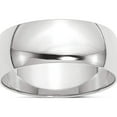 thumbnail image 1 of 14K White Gold 14Kw 8mm Ltw Half Round Band Size 4 Made In United States whrl080-4, 1 of 5