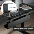 thumbnail image 4 of Mount-It! Clamp-On Under Desk Cable Management Tray – No-Drill Wire Organizer for Home & Office, Cord Holder for Power Strips & Adapters, Steel Cable Rack (23.6”), 4 of 13