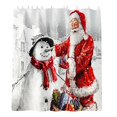 thumbnail image 4 of simhoa Polyester Waterproof Christmas Bathroom Shower Curtain with Hooks Santa Claus, 4 of 8