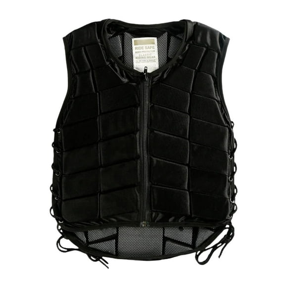 Almencla Equestrian Vest Horse Riding Vest for Boys Girls Children (Black) M