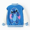 thumbnail image 2 of Disney Stitch Girls Fleece Bomber Jackets Graphic Winter Plush Varsity Outerwear Coats Teen 10-11Y, 2 of 7