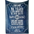 thumbnail image 1 of LHSHID 60th Birthday Gifts Blanket Bed Flannel Plush Throw Birthday Presents for Party Milestone Christmas Blue Numbers 60x80in, 1 of 5