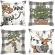 thumbnail image 1 of wyooxoo - Juego de 4 fundas de almohada de Navidad de 18 x 18 pulgadas fundas de almohada de renos de muñeco de nieve fundas de cojín decorativas de invierno sofá sala de estar Gris, 1 of 3