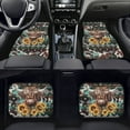thumbnail image 2 of Renewold American Tribal Highland Cow Cattle Sunflower Auto Carpet Floor Mats for Car Van Truck SUV, 4 Pieces Front & Rear Full Set with Rubber Backing Universal Fit for Most Vehicles, 2 of 7