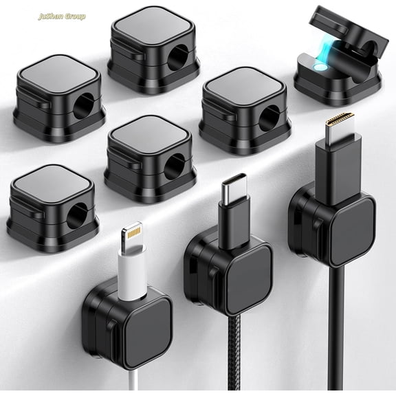 9 Pack Magnetic Cable Clips, Cord Organizer Adhesive Wire Holder | Home Nightstand Office Desk Accessories, Car Wall Organization, Phone Charger Cord Holder Management, Cable Smooth Adjustable