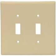 Cooper Industries 9232364 2-Gang Toggle Wall Plate, Ivory