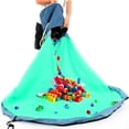 thumbnail image 3 of Organizador de juguetes, tapete de juego, canasta de juguetes para bebé, bolsa de juguetes plegable, almacenamiento infantil plegable, tapete de juego para bebé - Azul marino (L), 3 of 5