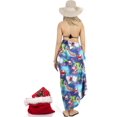thumbnail image 4 of LA LEELA Women's Beachwear Santa Christmas Sarongs Wraps Bikini Swim Cover Up Wrap Bathing suit Beach Coverups for Women One Size Allover Santa, Blue, 4 of 6
