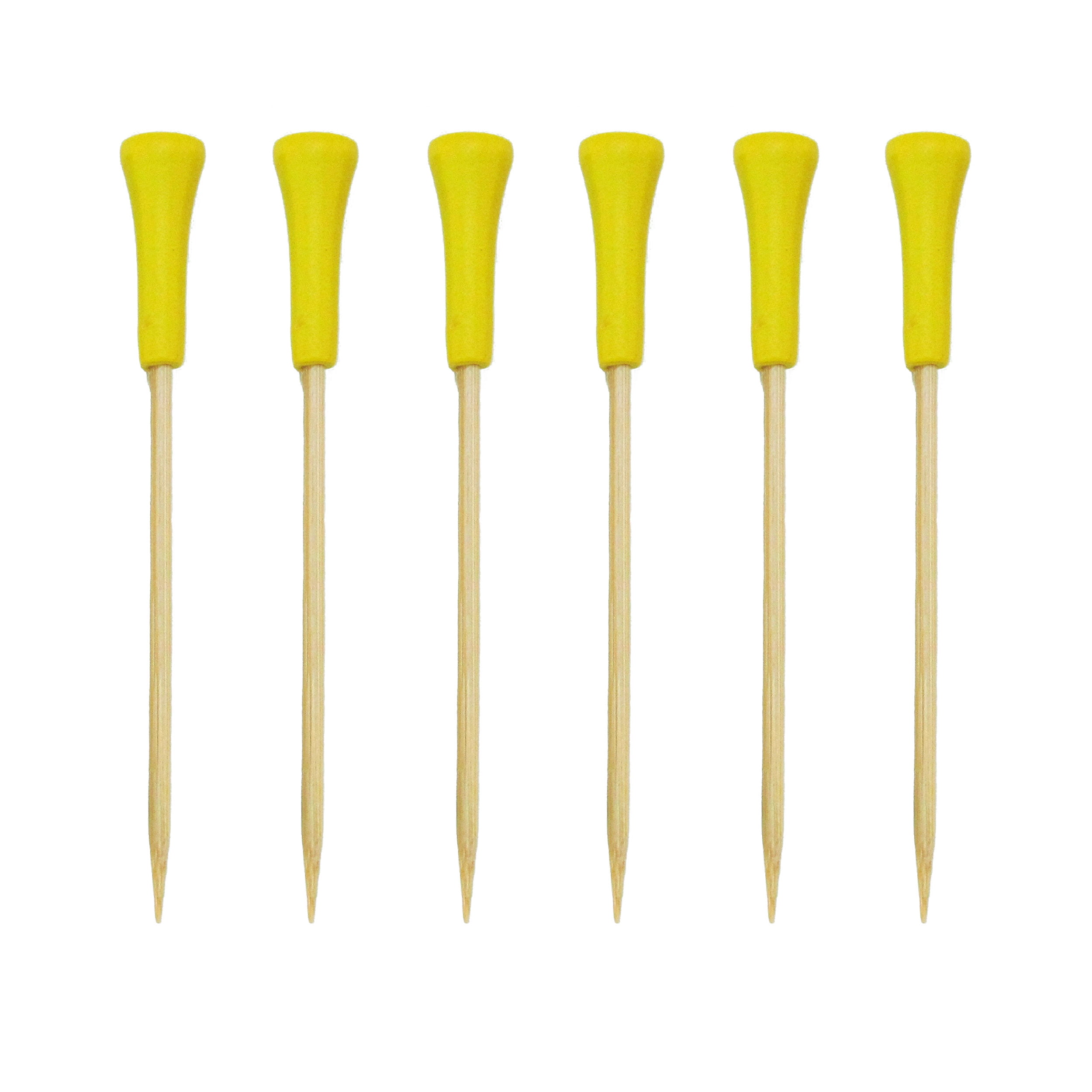 BambooMN 4.25" Decorative Golf End Sports Bamboo Cocktail Fruit Sandwich Picks Skewers for