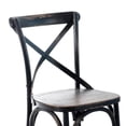 thumbnail image 3 of Benjara Puri Dining Side Chair Set of 2- X Shaped Backrest- Reclaimed Black, 3 of 6