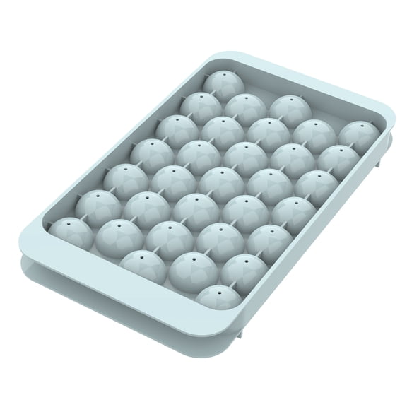 WIBIMEN Ice Cube Tray for Freezer with Lid, 1"x33 Round Ice Cube Mold, Small Circle Ice Cube Tray Making Sphere Ice Chilling Cocktail Tea Coffee (One Ice Tray