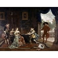 thumbnail image 2 of Lesrel, Adolphe Alexandre 14x12 Gold Ornate Wood Framed with Double Matting Museum Art Print Titled - Signing a Marriage Contract at Court of Louis XIV, 2 of 4