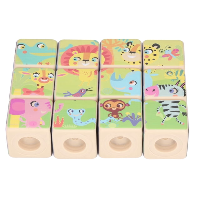 Blocs Empilables Doux pour Bébé, Jouet de Construction Doux, Capacité de Résolution de Problèmes, 4 Casse-Tête Différents pour Jouer à la Maison