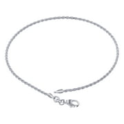 Gem Avenue 925 Sterling Silver Rope Chain Bracelet With Lobster Clasp (7 - 8 inch Available)