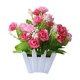 thumbnail image 2 of Arreglo floral artificial de plástico para interiores con pequeñas plantas en maceta, múltiples colores, decorativo para hogar, oficina y escritorio., 2 of 6