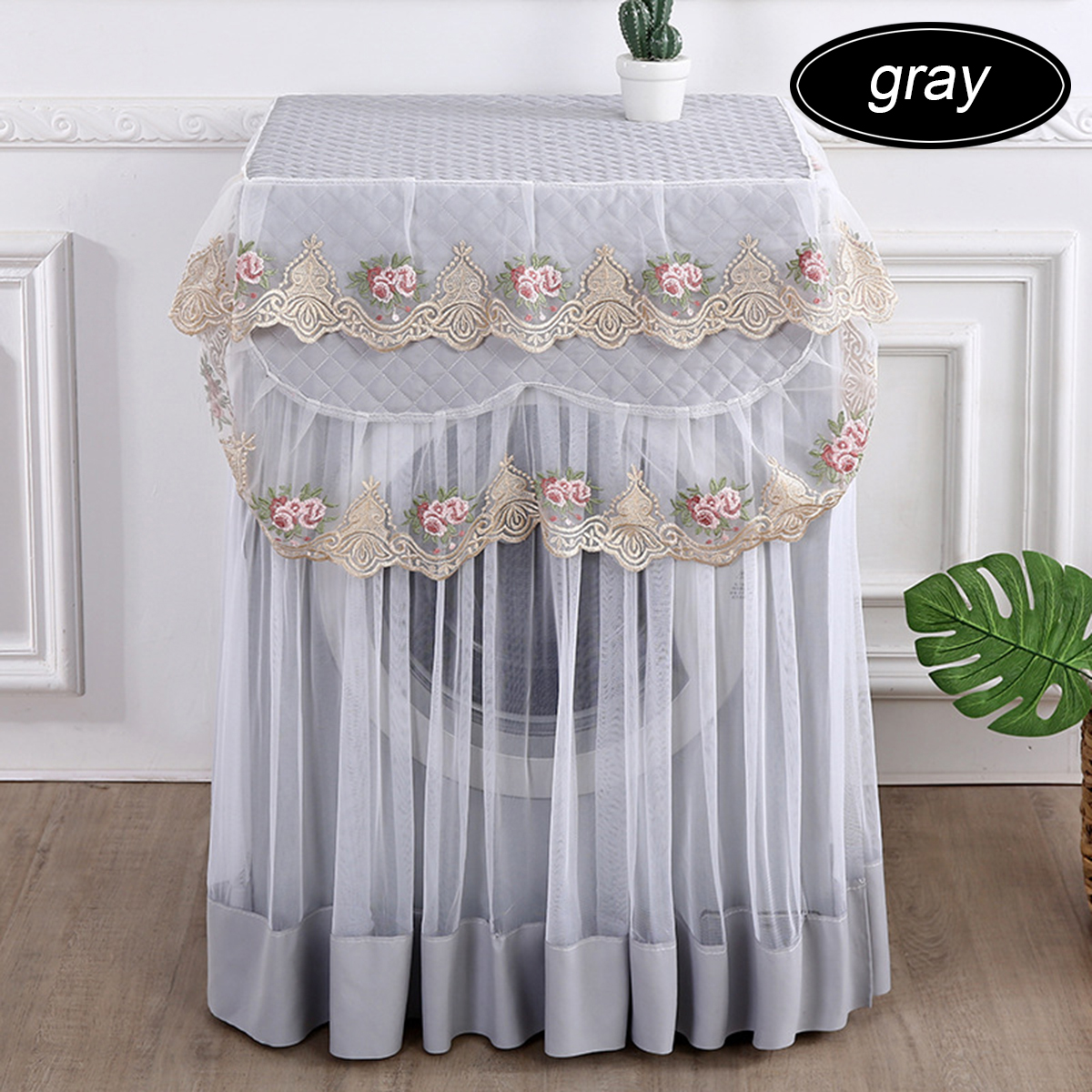 Lace Dustproof Protector Floral Washing Machine Cover 60*60*85cm Home
