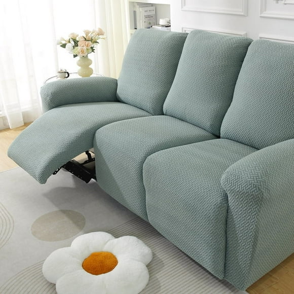 Xiao Hua Conjunto de sofá universal con todo incluido, conjunto de sofá elástico verde, conjunto de sillones jacquard, conjunto de protección para sofá de sala de estar de 3 plazas