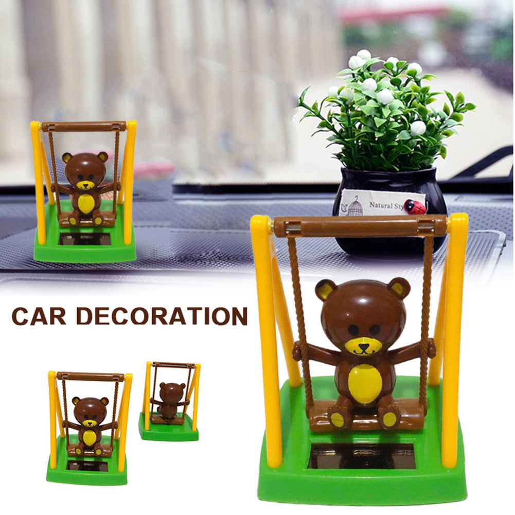 Car Solar Shaking Head Doll Swinging Bear Car Cartoon Interior Kids Toys Gift