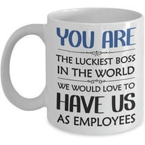 Luckiest Boss From Employees Gift | Funny Boss Gift | Boss Lady Boss Man Coffee Mug | Humorous Gifts For Favorite Boss | Boss Farewell Gift |, White