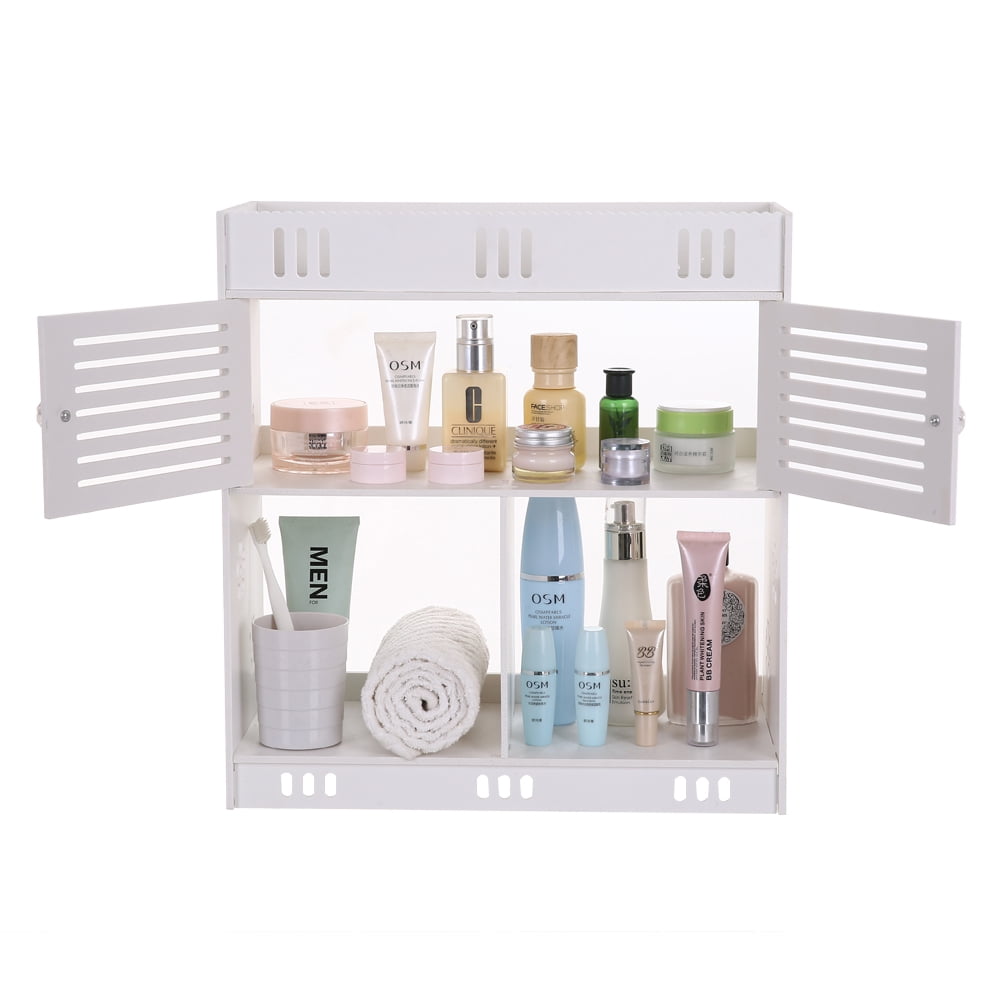 Zimtown Wall Cabinet Hanging Bathroom Medicine Cabinet With Double Shutter Doors White Walmart Com Walmart Com
