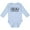 AE-Light Blue, variant on From Little Rock Arkansas in Black Distressed Text Boys or Girls Long Sleeve Baby Bodysuit