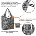 thumbnail image 4 of 5 Pack Foldable Shopping Bag,Halloween White Spider Web Pattern Reusable Grocery Bags with Pockets,Large Reusable Tote Bags with Handles Waterproof & Lightweight, 4 of 6