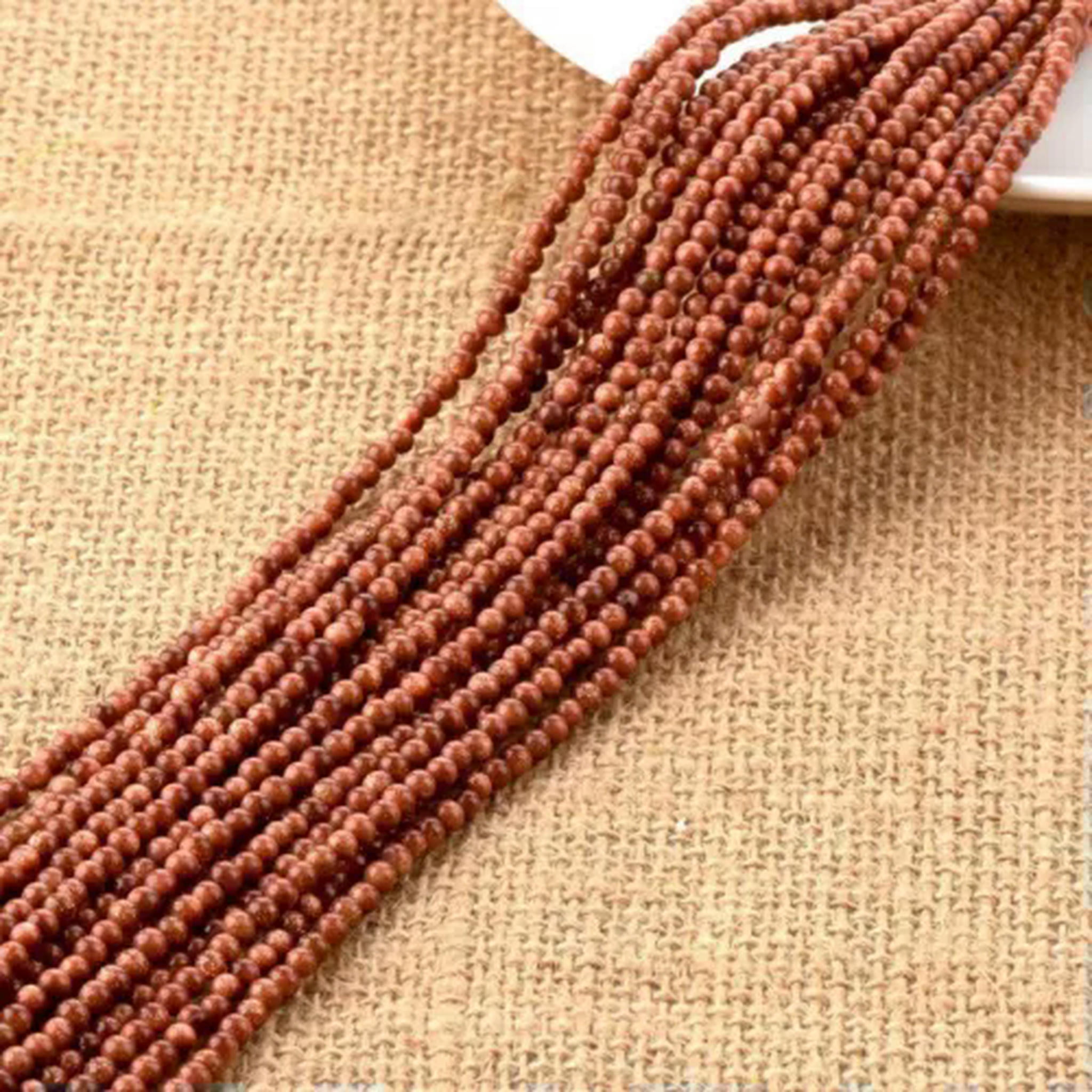 HOOUN Wholesale 1000pcs/Lot Natural Gold Sand Stone Round Spacer Loose Beads 3mm DIY