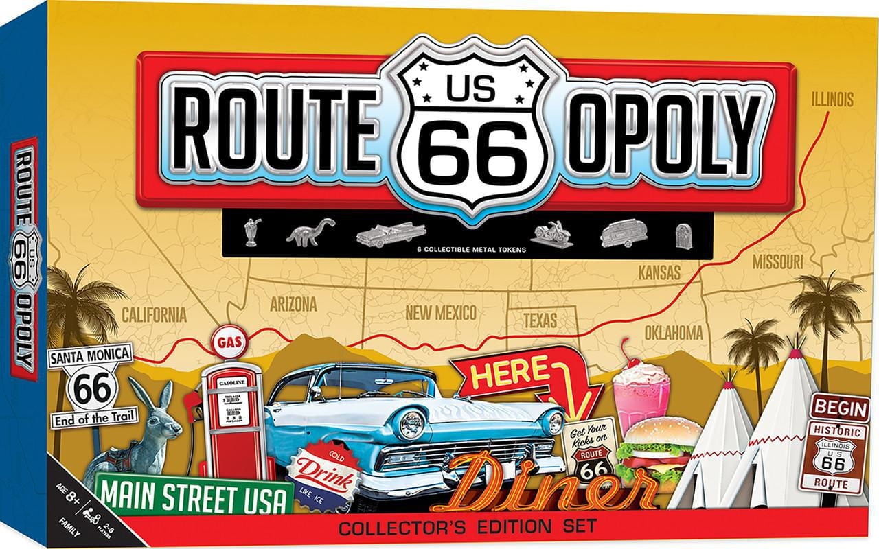 Masterpieces Puzzle Company Route 66 Opoly Board Game