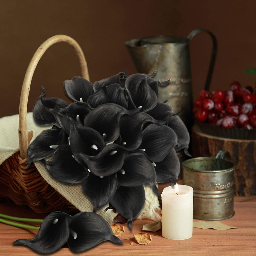 10pcs Calla Lily Artificial Flowers Real Touch Flowers White Flowers Artificial for Decoration Calla Lillies Artificial Yellow Fake Flowers Lilly Flowers Calla Lily Bouquet for Wedding Home Decor