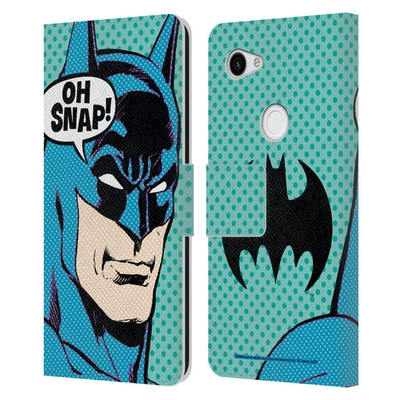 Head Case Designs Officially Licensed Batman DC Comics Vintage Fashion Pop Art Leather Book Wallet Case Cover Compatible with Google Pixel 3a