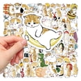 thumbnail image 4 of 64 piezas de pegatinas de gato, lindas pegatinas de gato para botellas de agua, computadora portátil, funda de teléfono, diario, pegatinas de gato para niños, adolescentes, niñas, regalo, 4 of 5