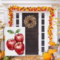 thumbnail image 5 of Fall-featured Hand Drawn Washable Porch Flag, Apples Fruits Watercolor Versatile Garden Decoration Durable Fall Vintage Yard Flag for Lawn Backyard Decoration, (28x40 Inch), 5 of 6